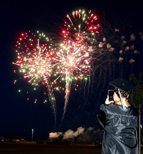 A fireworks show ended the Lemoore Middle College High School graduation.